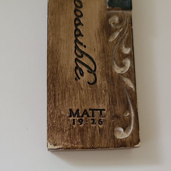 Rustic Intaglio Wall Cross Resin Faith in All Things - Picture 3 of 5